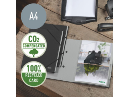 LEITZ Chemise trieur Recycle, A4, carton, noir