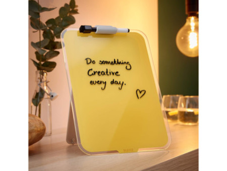 LEITZ Chevalet de bureau en verre Cosy, jaune