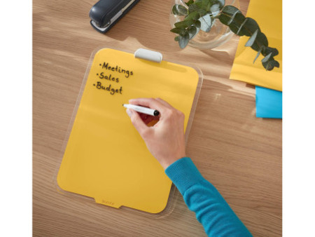 LEITZ Chevalet de bureau en verre Cosy, jaune