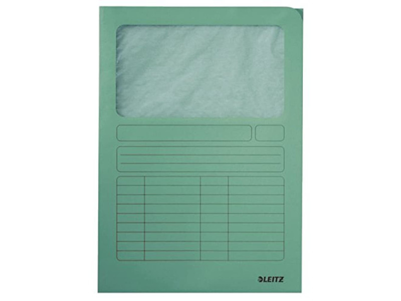 LEITZ Chemise à fenêtre, format A4, carton, vert clair,