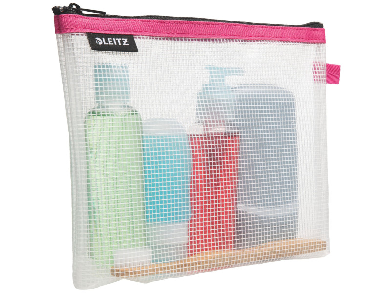 LEITZ Trousse à cosmétique WOW Traveller, transparent/rose