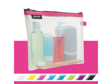 LEITZ Trousse à cosmétique WOW Traveller, transparent/rose