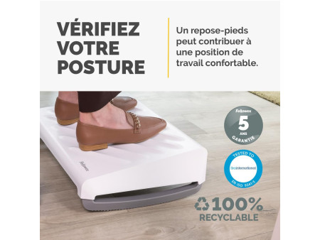 Fellowes Repose-pieds Breyta, réglable, blanc