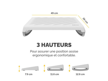 Fellowes Repose-pieds Breyta, réglable, blanc