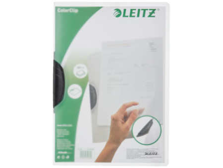 LEITZ Chemise à clip ColorClip, A4, en PP, clip noir