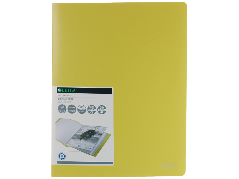 LEITZ Protège-documents Recycle, A4, PP, 40 pochettes, jaune