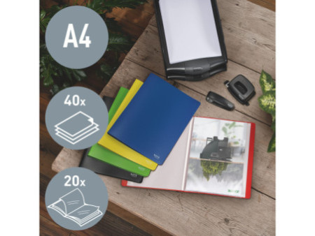 LEITZ Protège-documents Recycle, A4, PP, 40 pochettes, rouge