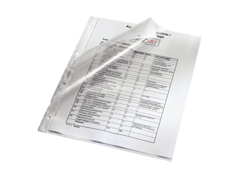 LEITZ Pochette perforée, A4, en PP, grainé, 0,12 mm,