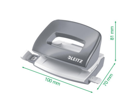 LEITZ Mini perforateur Nexxt 5060, en carton, blanc perle