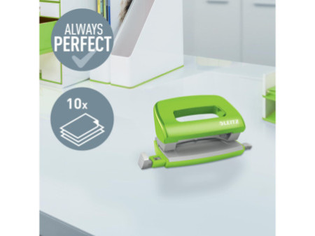 LEITZ Mini perforateur Nexxt 5060, en carton, vert métallisé
