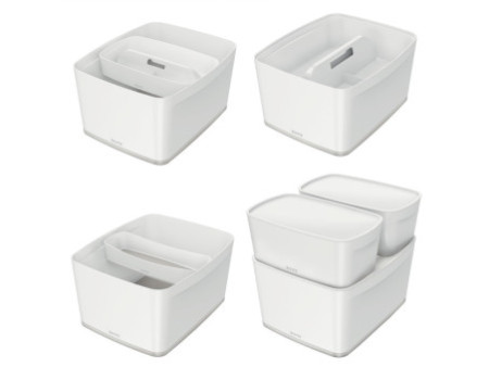 LEITZ Boîte de rangement My Box, 18 litres, blanc / gris