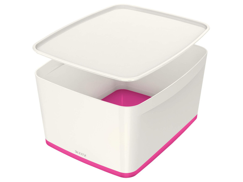 LEITZ Boîte de rangement My Box, 18 litres, blanc / rose