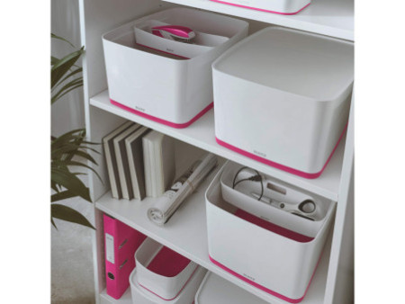 LEITZ Boîte de rangement My Box, 18 litres, blanc / rose