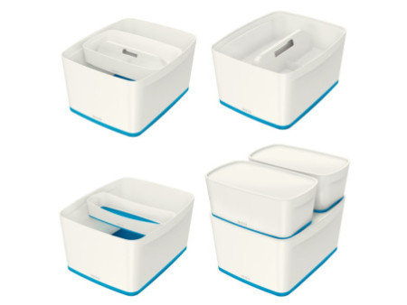 LEITZ Boîte de rangement My Box, 18 litres, blanc / bleu