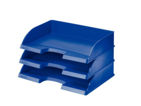 LEITZ Corbeille à courrier Plus Standard, A4 paysage, bleu