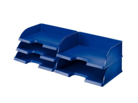 LEITZ Corbeille à courrier Plus Standard, A4 paysage, bleu