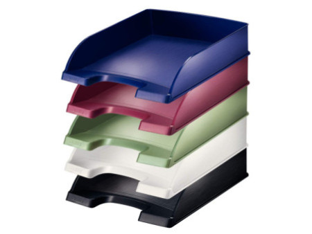 LEITZ Corbeille à courrier Style, A4, polystyrène,noir satin