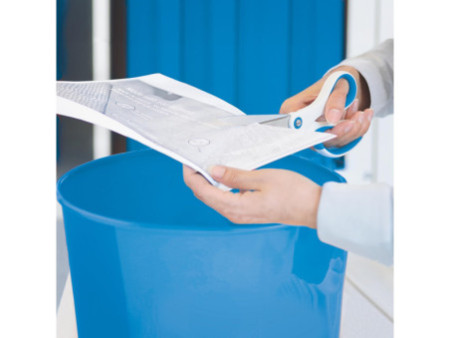 LEITZ Corbeille à papier WOW, en plastique, 15 litres, bleu