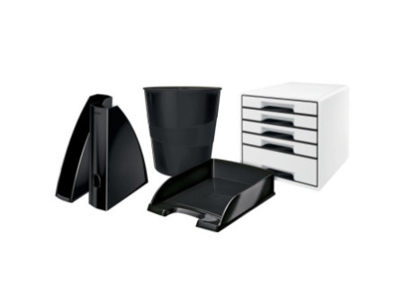 LEITZ Corbeille à papier WOW, en plastique, 15 litres, noir