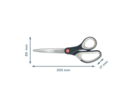 LEITZ Ciseaux Cosy Titan, pointu, longueur: 205 mm, gris