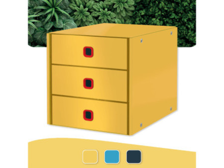 LEITZ Bloc de classement Click & Store Cosy, 3 tiroirs,jaune
