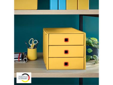 LEITZ Bloc de classement Click & Store Cosy, 3 tiroirs,jaune
