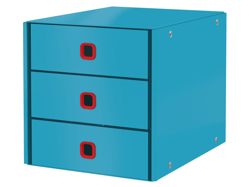 LEITZ Bloc de classement Click & Store Cosy, 3 tiroirs, bleu