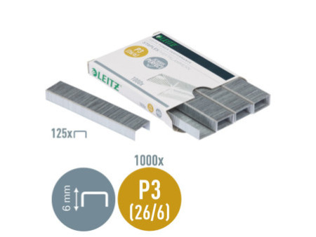 LEITZ Agrafes 26/6, petit emballage, galvanisé
