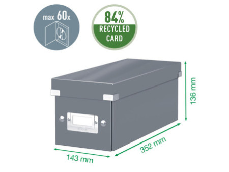LEITZ Boîte de rangement pour CD Click & Store WOW, noir