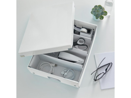 LEITZ Boîte de rangement Click & Store WOW, grand, blanc