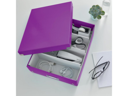 LEITZ Boîte de rangement Click & Store WOW, grand, violet