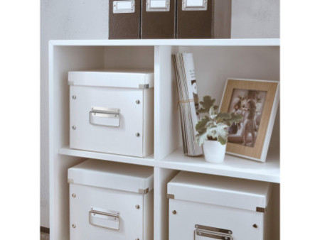 LEITZ Boîte de rangement Click & Store WOW Cube M, blanc