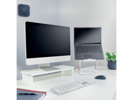 LEITZ Support pour écran Ergo Cosy, en plastique, blanc