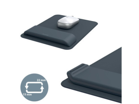 LEITZ Repose-poignet Ergo avec tapis de souris, gris foncé