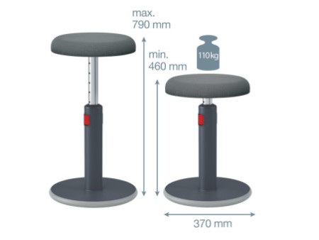 LEITZ Tabouret assis-debout Ergo Cosy Active, gris