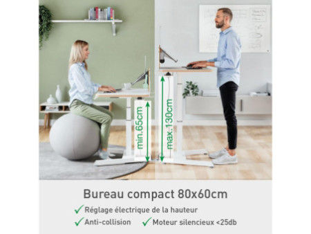 LEITZ Bureau assis-debout Ergo Compact, électrique, blanc