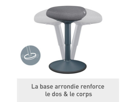 LEITZ Tabouret 'assis' Ergo actif, assise confort,gris foncé
