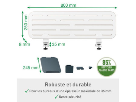 LEITZ Panneau organiseur de bureau, grand, blanc