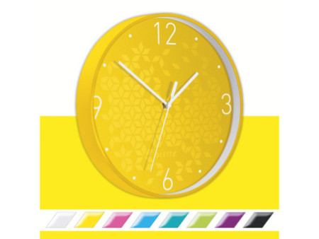 LEITZ Horloge murale WOW, mouvement à quartz, jaune