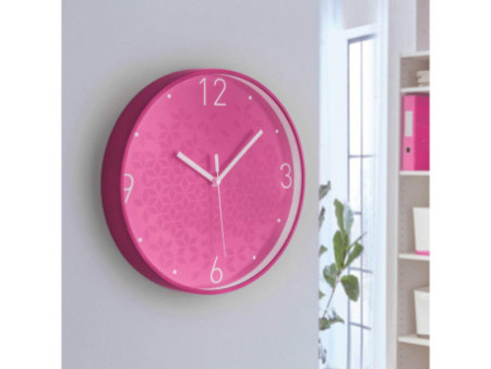 LEITZ Horloge murale WOW, mouvement à quartz, rose