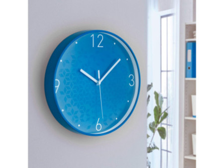 LEITZ Horloge murale WOW, mouvement à quartz, bleu