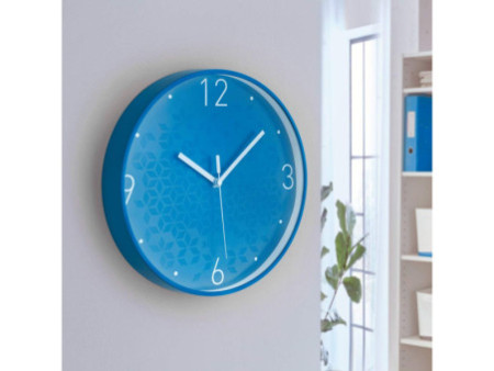 LEITZ Horloge murale WOW, mouvement à quartz, bleu