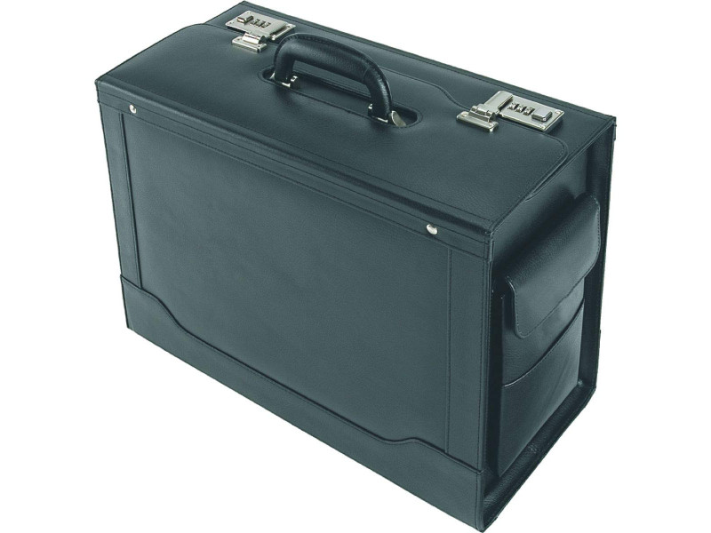 Alassio Valise pour pilotes 'ANCONA', cuir, noir