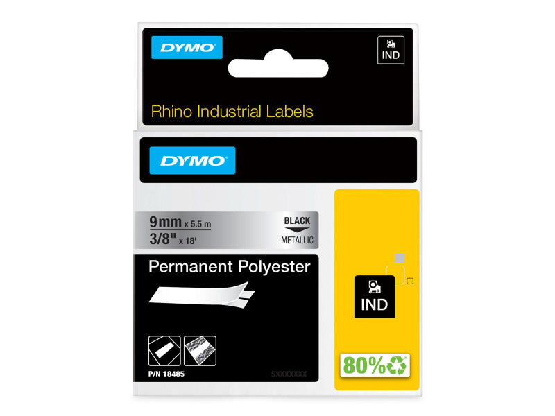 DYMO RHINO Etiquette industrielle en polyester métallique