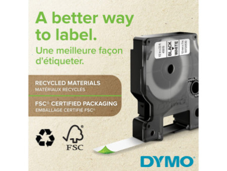 DYMO Ruban d'étiquette D1 noir/transparent,