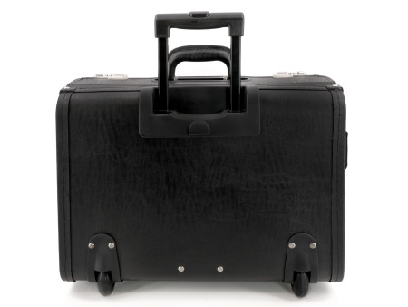Alassio Valise pilote 'SILVANA', cuir, avec trolley, noir
