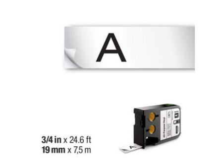 DYMO XTL Bande à lettrage vinyle, noir/blanc, 19 mm x 7 m