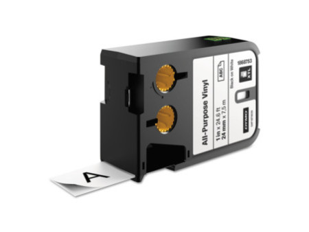 DYMO XTL Bande à lettrage vinyle, noir/blanc, 24 mm x 7 m