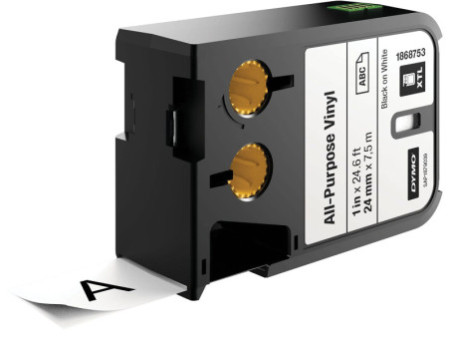 DYMO XTL Bande à lettrage vinyle, noir/blanc, 24 mm x 7 m