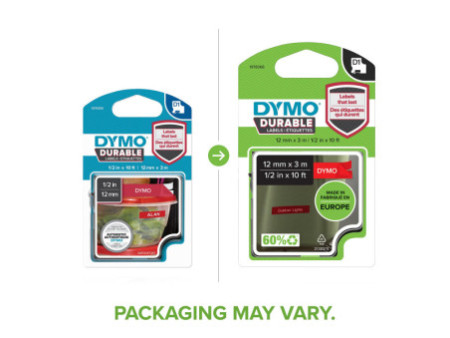 DYMO Ruban d'étiquette D1 blanc/rouge, 12 mm x 3m